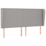 vidaXL Tête de lit avec oreilles Gris clair 203x23x118/128 cm Tissu