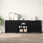 vidaXL Buffet 3 Pièces Chêne noir 70 x 41 x 75 cm Bois d'ingénierie