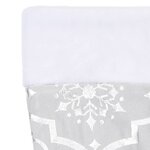 vidaXL Jupe de sapin de Noël de luxe avec chaussette Blanc 122cm Tissu