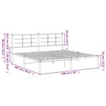 vidaXL Cadre de lit métal sans matelas avec tête de lit noir 193x203cm