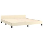 vidaXL Cadre de lit avec tête de lit Crème 160x200 cm Similicuir
