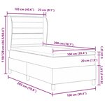 vidaXL Lit à ressorts avec matelas Taupe 200 x 100 cm tissu