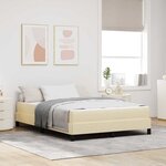 vidaXL Lit à ressorts avec matelas Crème 140 x 200 cm tissu