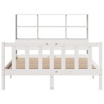 vidaXL Lit bibliothèque sans matelas blanc 160x200 cm bois pin massif