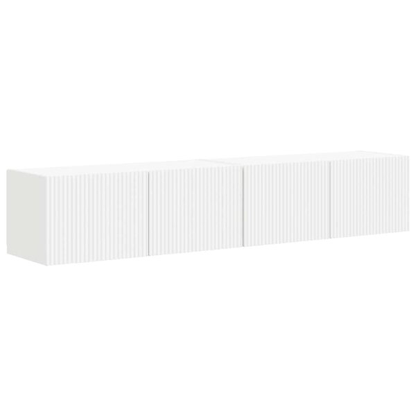 vidaXL Meuble TV mural 2 Pièces Blanc 60 x 31 x 29.5 cm Bois d'ingénierie