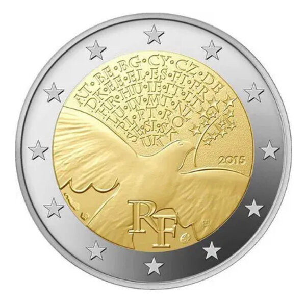 2 euros commémorative France 2015 - La Paix.