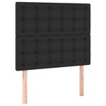 vidaXL Sommier à lattes de lit avec matelas Noir 90x200 cm Similicuir