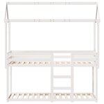 vidaXL Lit superposé avec toit blanc 80x200 cm bois massif de pin