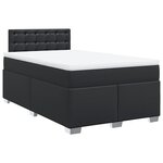 vidaXL Sommier à lattes de lit avec matelas noir 120x190 cm similicuir