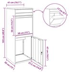 vidaXL Boîte de dépôt de colis Rouillé 41 x 38 x 103 cm