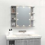 vidaXL Armoire à miroir avec LED Sonoma gris 70x16 5x60 cm