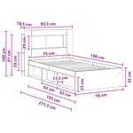 vidaXL Cadre de lit avec rangement Blanc 75 x 190 cm Bois d'ingénierie