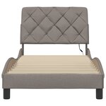 vidaXL Cadre de lit avec LED sans matelas taupe 90x200 cm tissu