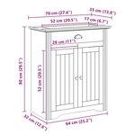 vidaXL Armoire de lavabo de salle de bain BODO blanc marron 70x35x80cm