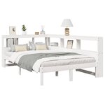 vidaXL Lit bibliothèque sans matelas blanc 120x190 cm bois pin massif
