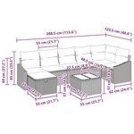vidaXL Ensemble de canapé de jardin 8 Pièces Gris 55 x 62 x 69 cm