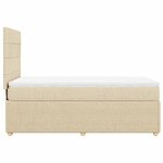 vidaXL Sommier à lattes de lit avec matelas Crème 90x200 cm Tissu