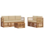 vidaXL Ensemble de canapés d'extérieur 6 pc Naturel et Beige