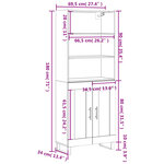 vidaXL Buffet haut Sonoma gris 69 5x34x180 cm Bois d'ingénierie