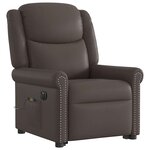 vidaXL Fauteuil inclinable massage électrique marron brillant