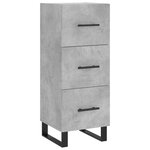 vidaXL Buffet Gris béton 34 5x34x90 cm Bois d'ingénierie