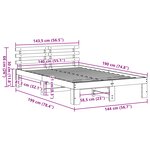 vidaXL Cadre de lit en pin blanc Blanc Bois massif 140 x 190 cm Durable
