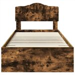 vidaXL Cadre de lit Chêne fumé 90 x 190 cm Bois d'ingénierie