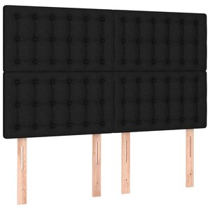 vidaXL Têtes de lit 4 Pièces Noir 72x5x78/88 cm Tissu