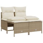 vidaXL Salon de jardin avec coussins 5 Pièces beige résine tressée