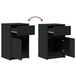 vidaXL Armoire de chevet avec lumières LED noir bois d'ingénierie