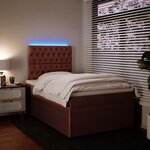 vidaXL Sommier à lattes de lit avec matelas Rose 120x200 cm Velours