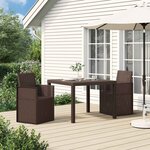 vidaXL Chaises de jardin salle à manger 2 Pièces Marron PP