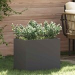 vidaXL Cache-pot de jardin Noir 50 x 32 x 40 cm Acier laminé à froid