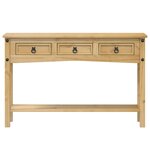 vidaXL Table console « Corona » 114 x 34 5 x 73 cm Bois de pin massif