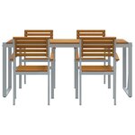 vidaXL Ensemble de salle à manger de jardin en teck massif et métal 5 pièces