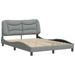 vidaXL Cadre de lit sans matelas Hvar gris clair 120x200 cm tissu