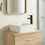 vidaXL Lavabo de salle de bains Noir Mat 36 5 x 36 5 x 13 cm métal