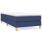 vidaXL Cadre de lit sans matelas bleu 90x200 cm tissu