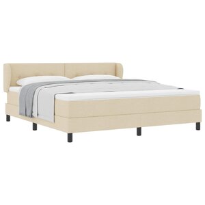 vidaXL Lit à ressorts avec matelas Crème 180 x 200 cm tissu