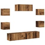 vidaXL Ensemble de meuble TV mural 5 Pièces vieux bois