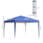 Tonnelle barnum de jardin pliant anti-UV + sac de transport acier Oxford 3 x 3 x 2 55 m bleu