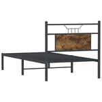 vidaXL Cadre de lit sans matelas chêne fumé 75x190cm bois d'ingénierie