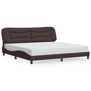 vidaXL Cadre de lit sans matelas Hvar marron foncé 200x200 cm tissu