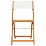 vidaXL Ensemble à manger de jardin 5 Pièces blanc crème tissu bois massif