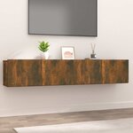 vidaXL Meubles TV 2 Pièces chêne fumé 80x30x30 cm bois d'ingénierie