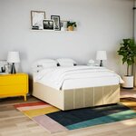 vidaXL Cadre de lit sans matelas crème 140x190 cm tissu