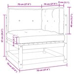 vidaXL Canapé d'angle de jardin avec coussins bois de pin imprégné