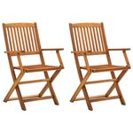 vidaXL Chaises pliables d'extérieur lot de 2 Bois d'acacia solide
