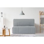 Banquette BZ - Tissu 100  Coton gris clair - Couchage 140 x 190 cm
