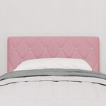 vidaXL tête de lit LED avec boutons en cristal  rembourrée en velours rose de 80 cm